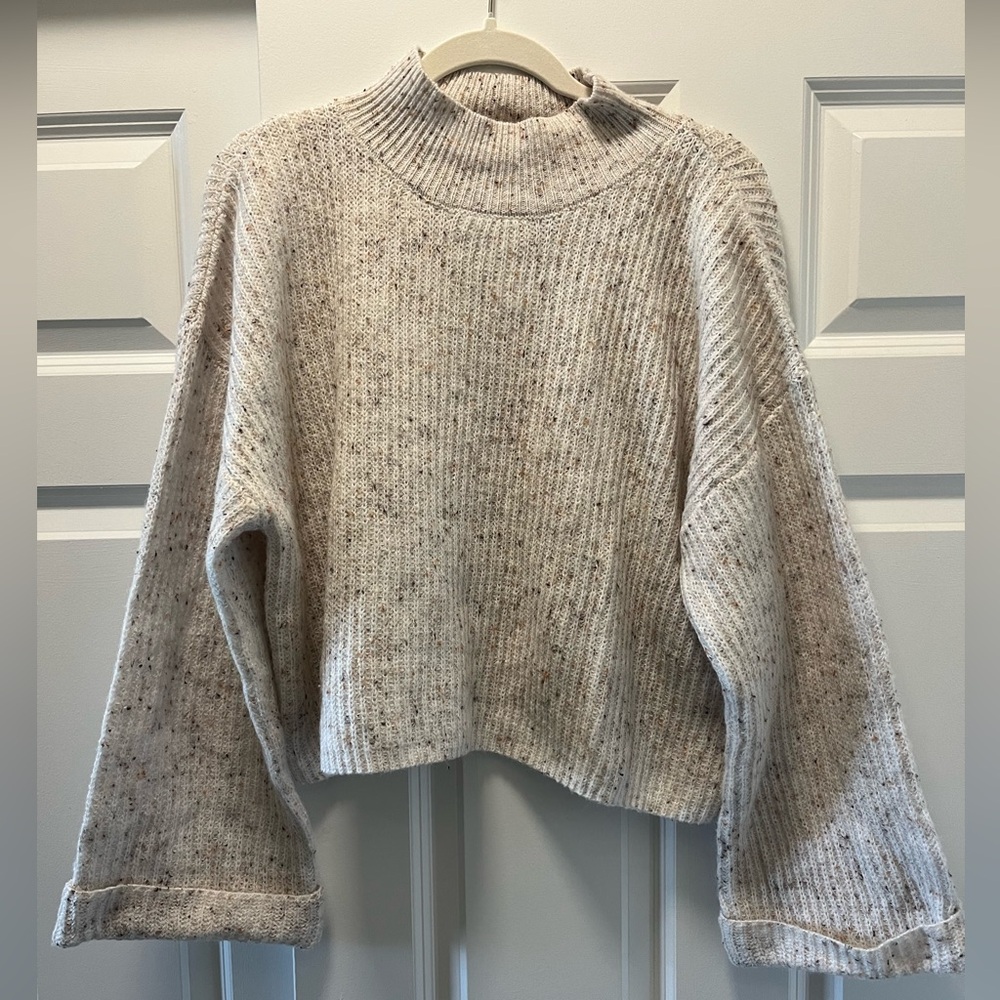 Blu Pepper High Neck Bell Sleeve Sweater